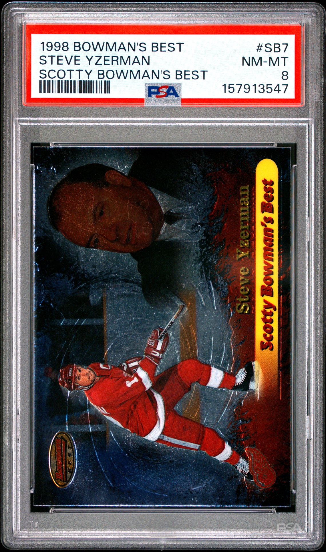 1998 Bowman's Best Scotty Bowman's Best Steve Yzerman #Sb7 (Scotty Bowman's Best) Nm-Mt 8 front