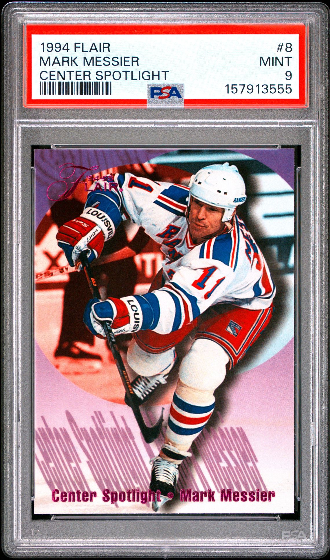 1994 Flair Center Spotlight Mark Messier #8 (Center Spotlight) Mint 9 front