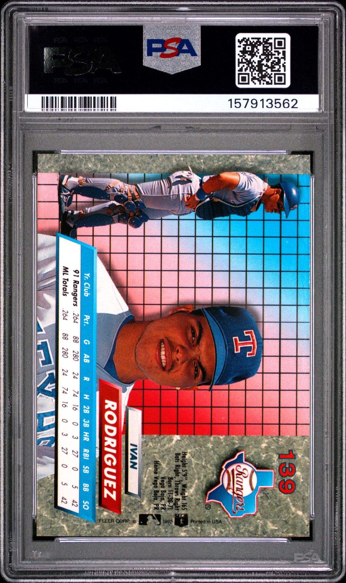 1992 Ultra Ivan Rodriguez #139 Mint 9 back