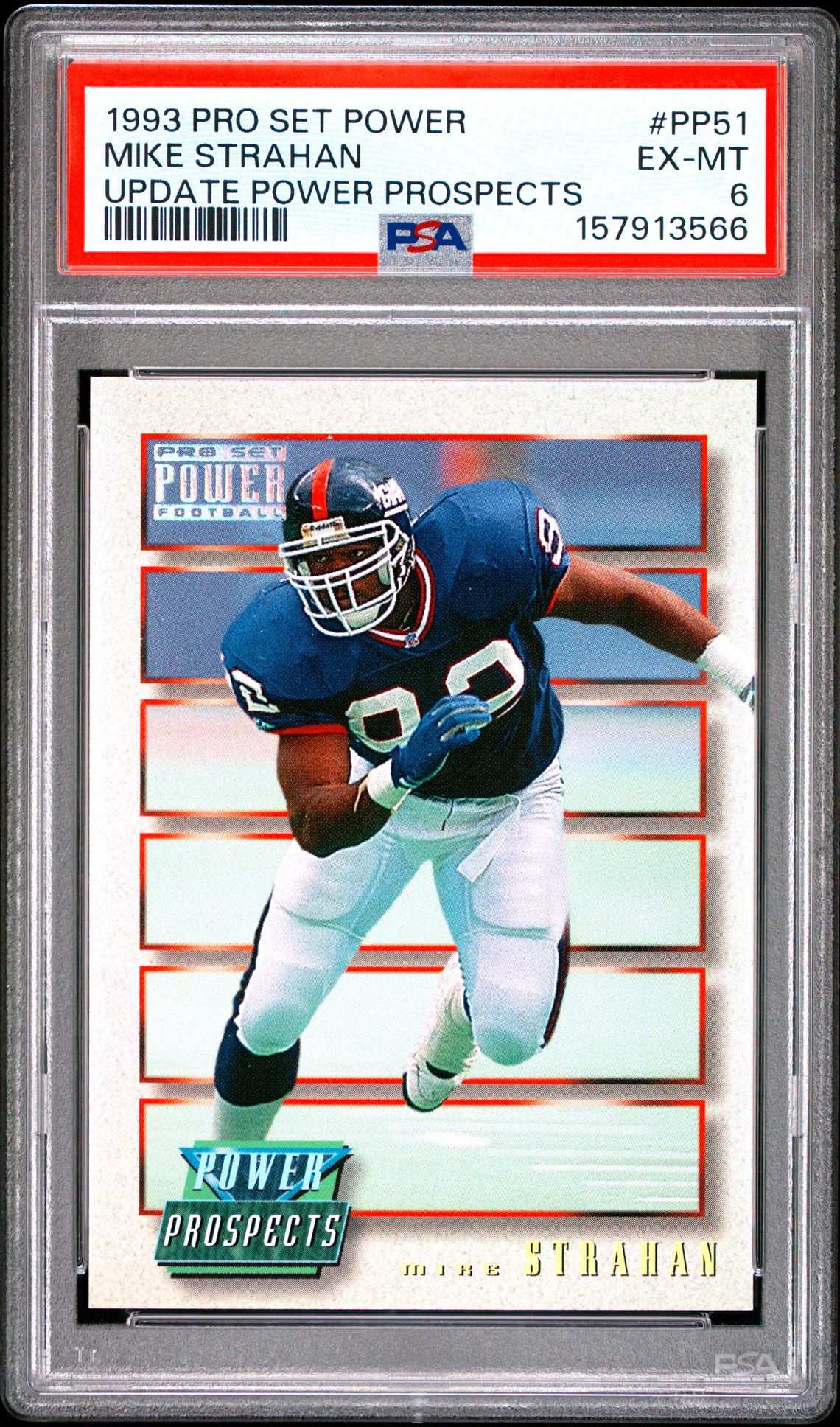 1993 Pro Set Power Update Power Prospects Mike Strahan #Pp51 (Update Power Prospects) Ex-Mt 6 front
