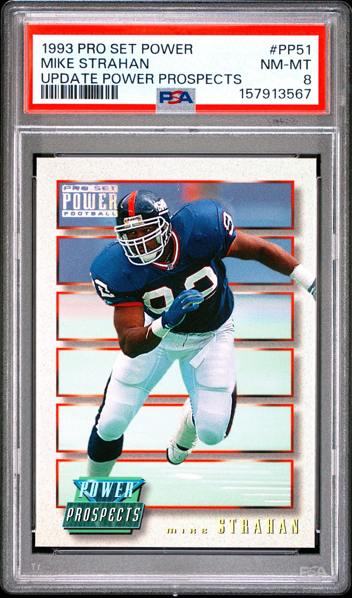 1993 Pro Set Power Update Power Prospects Mike Strahan #Pp51 (Update Power Prospects) Nm-Mt 8 front
