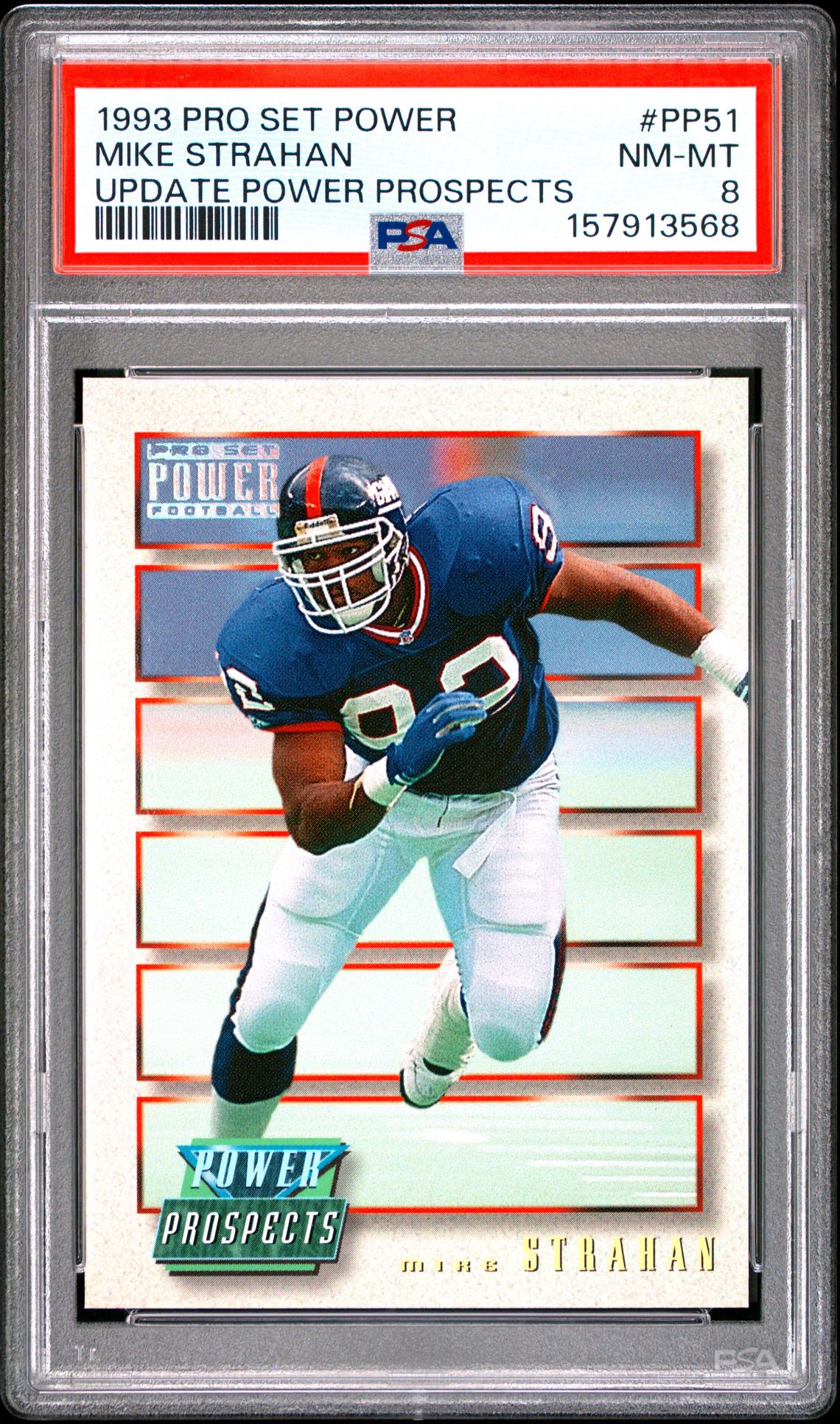1993 Pro Set Power Update Power Prospects Mike Strahan #Pp51 (Update Power Prospects) Nm-Mt 8 front