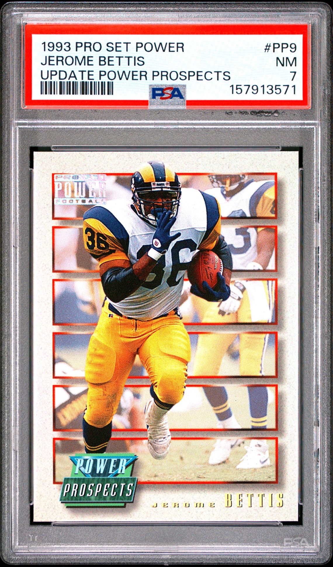 1993 Pro Set Power Update Power Prospects Jerome Bettis #Pp9 (Update Power Prospects) Nm 7 front