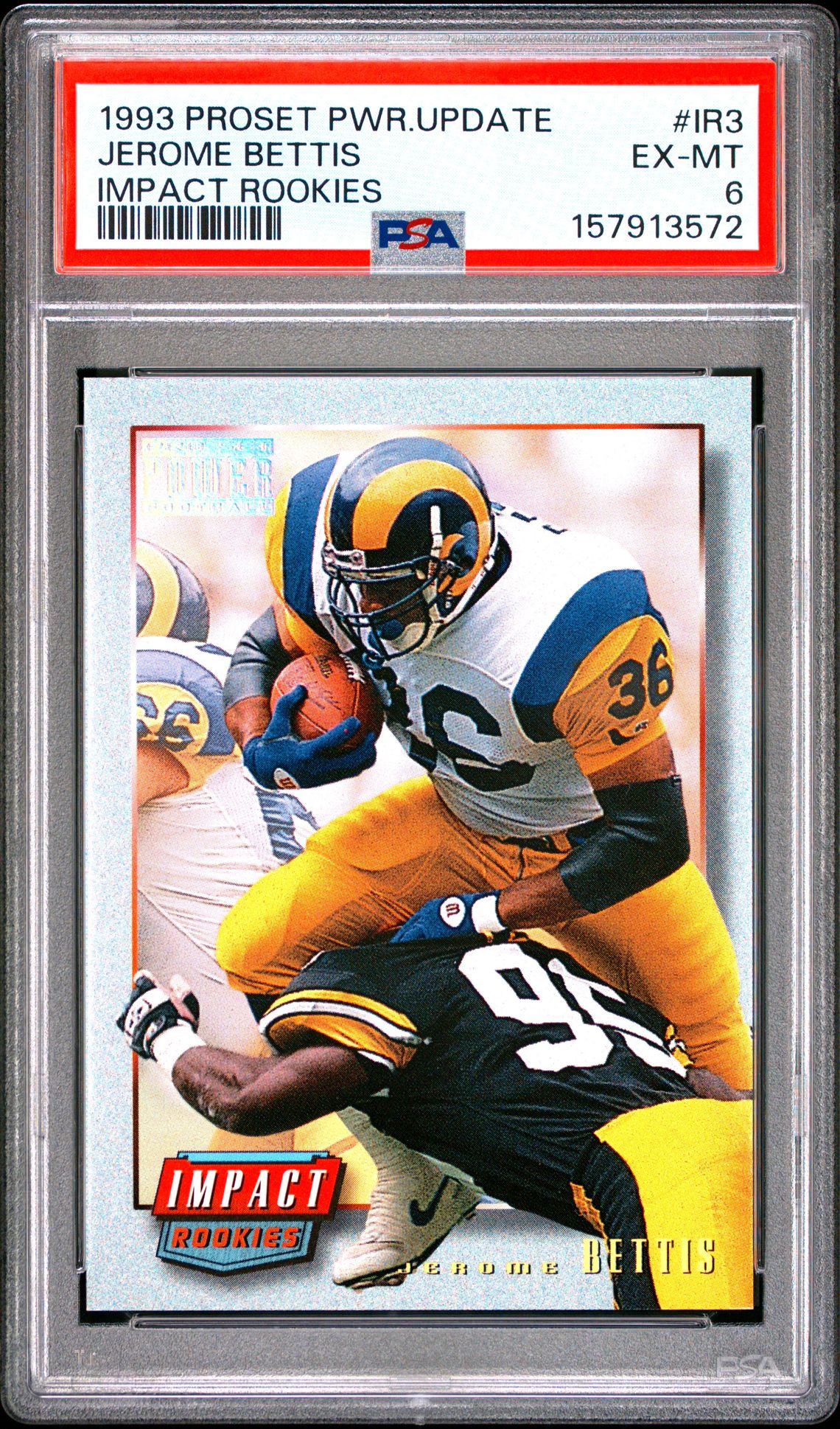1993 Pro Set Power Update Impact Rookies Jerome Bettis #Ir3 (Impact Rookies) Ex-Mt 6 front