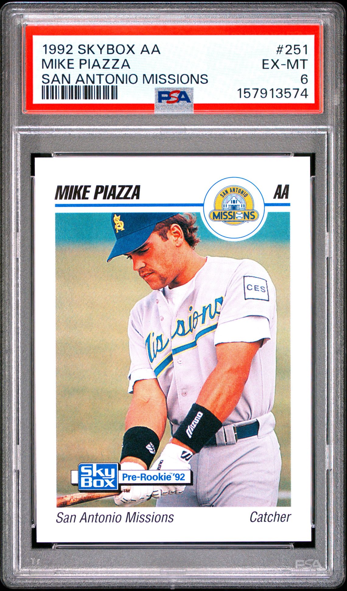 1992 Skybox Aa Mike Piazza #251 (San Antonio Missions) Ex-Mt 6 front