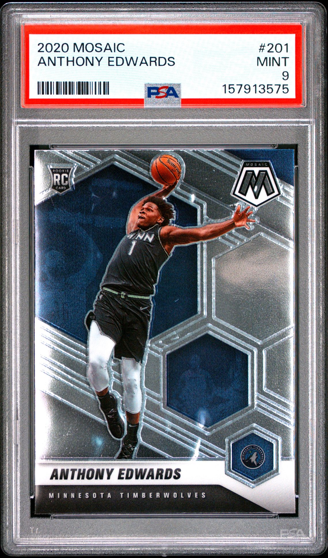 2020 Panini Mosaic Anthony Edwards #201 Mint 9 front