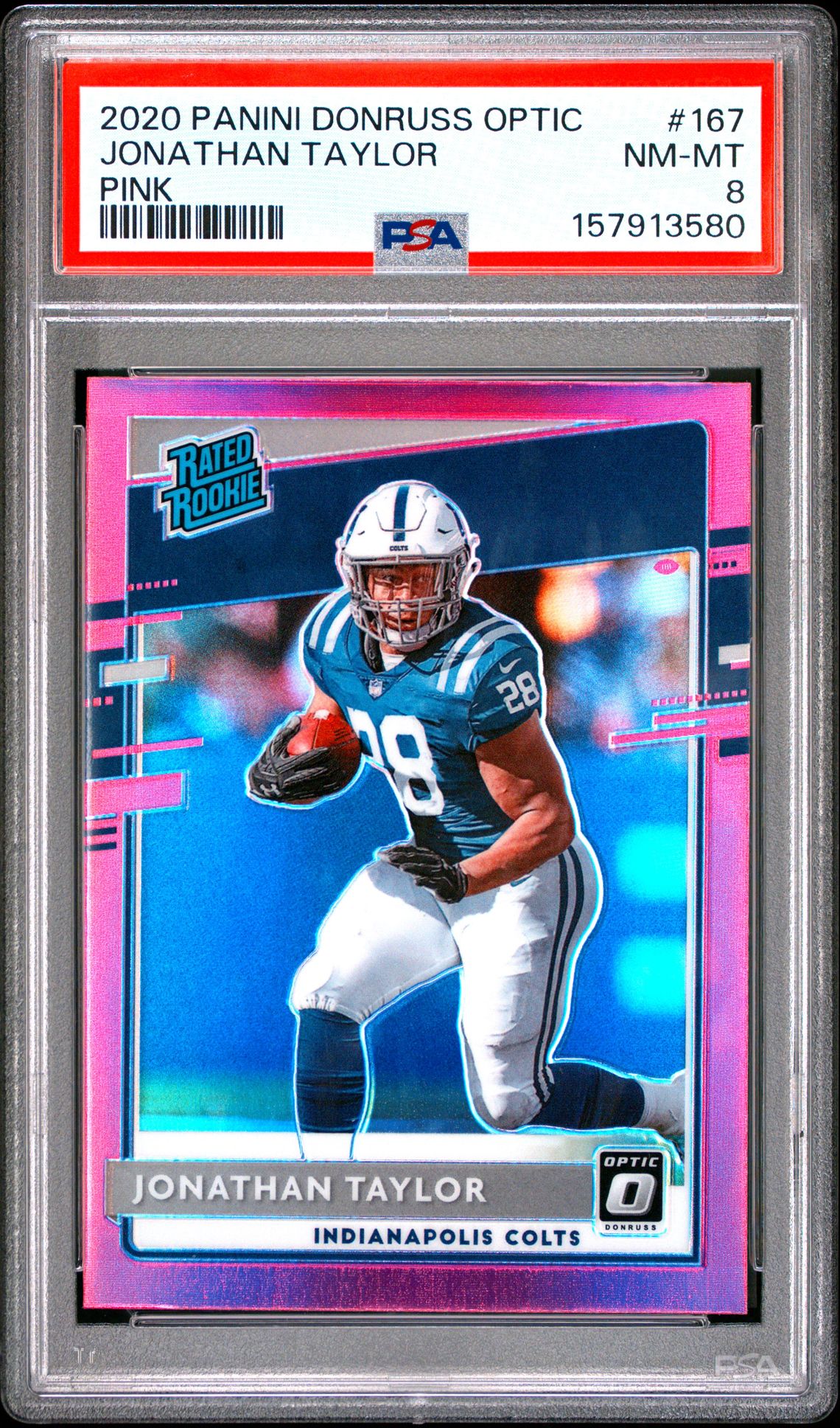 2020 Panini Donruss Optic Jonathan Taylor #167 (Pink) Nm-Mt 8 front