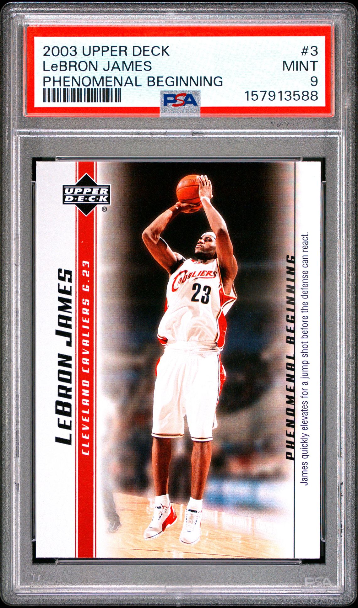 2003 Upper Deck Lebron James Phenomenal Beginnings Lebron James #3 (Phenomenal Beginning) Mint 9 front
