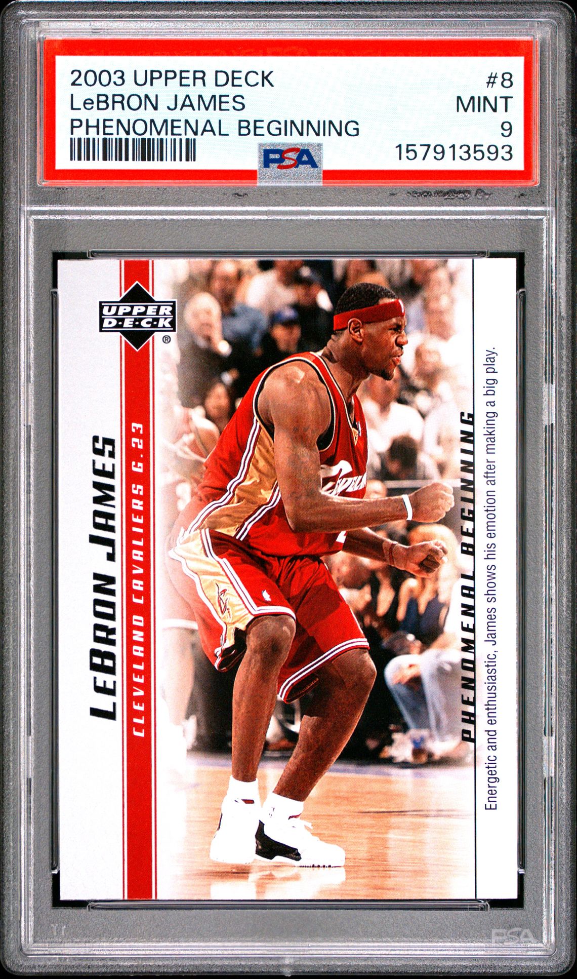 2003 Upper Deck Lebron James Phenomenal Beginnings Lebron James #8 (Phenomenal Beginning) Mint 9 front