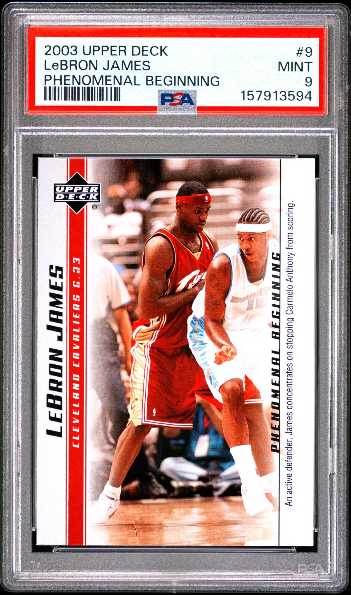 2003 Upper Deck Lebron James Phenomenal Beginnings Lebron James #9 (Phenomenal Beginning) Mint 9 front