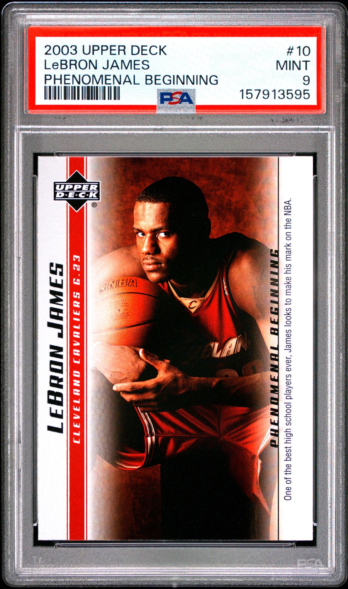 2003 Upper Deck Lebron James Phenomenal Beginnings Lebron James #10 (Phenomenal Beginning) Mint 9 front