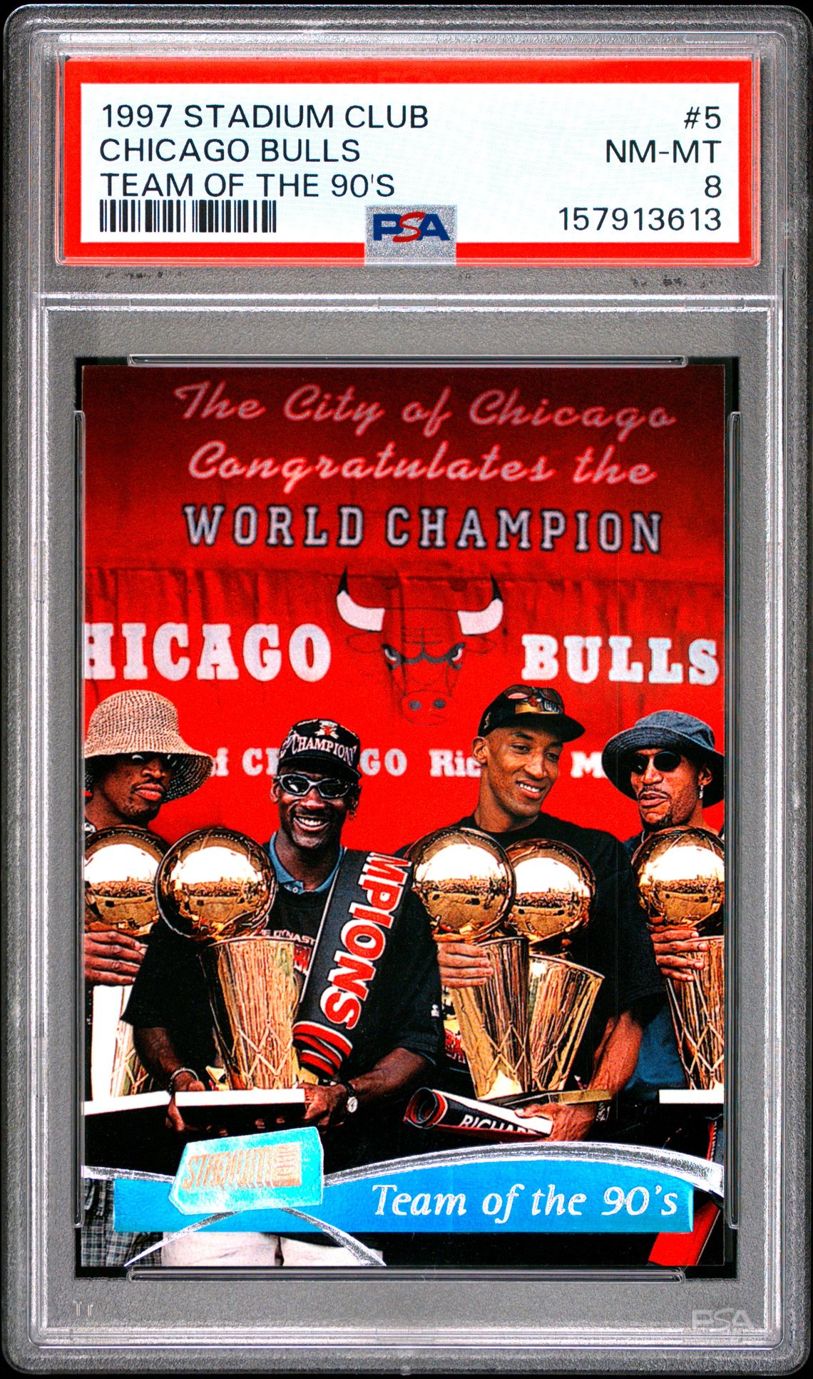 1997 Stadium Club Chicago Bulls #5 (Team Of The 90'S) Nm-Mt 8 front