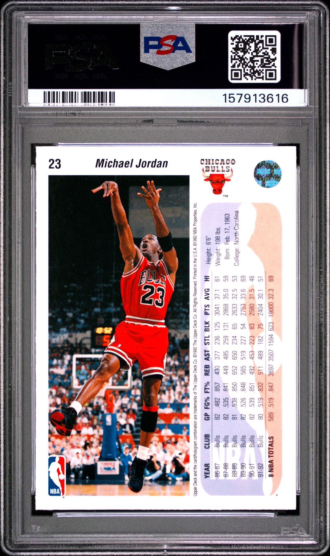 1992 Upper Deck Michael Jordan #23 Mint 9 back