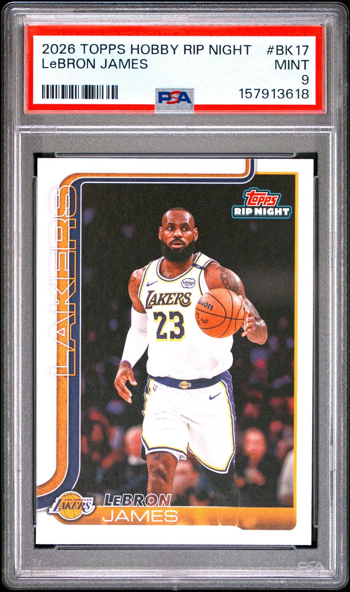 2026 Topps Hobby Rip Night Lebron James #Bk17 Mint 9 front