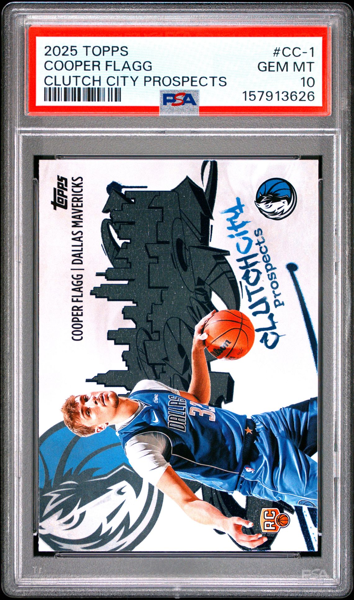 2025 TOPPS CLUTCH CITY PROSPECTS COOPER FLAGG  CC-1 GEM MT 10 front