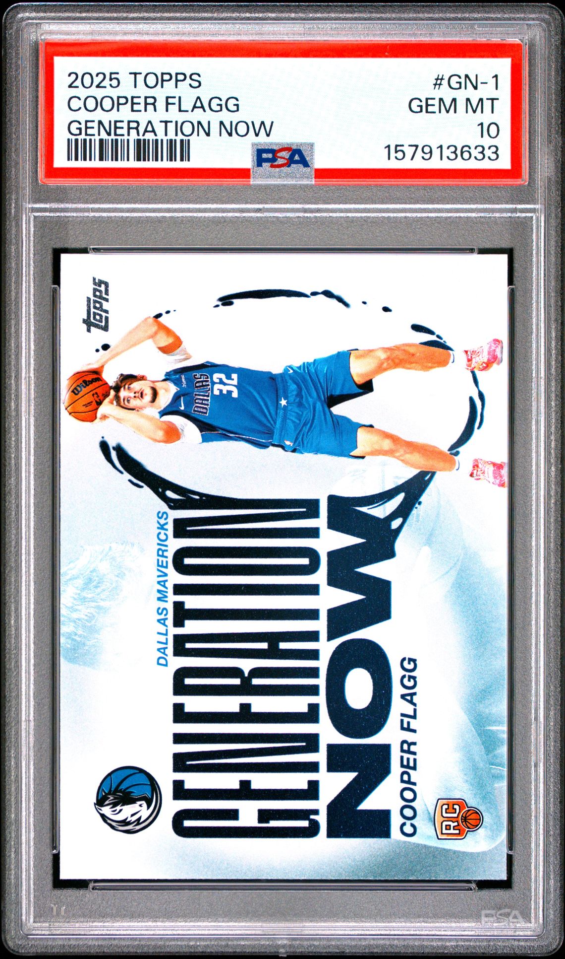 2025 Topps Generation Now Cooper Flagg #Gn-1 Gem Mt 10 front view - PSA graded GEM MT 10