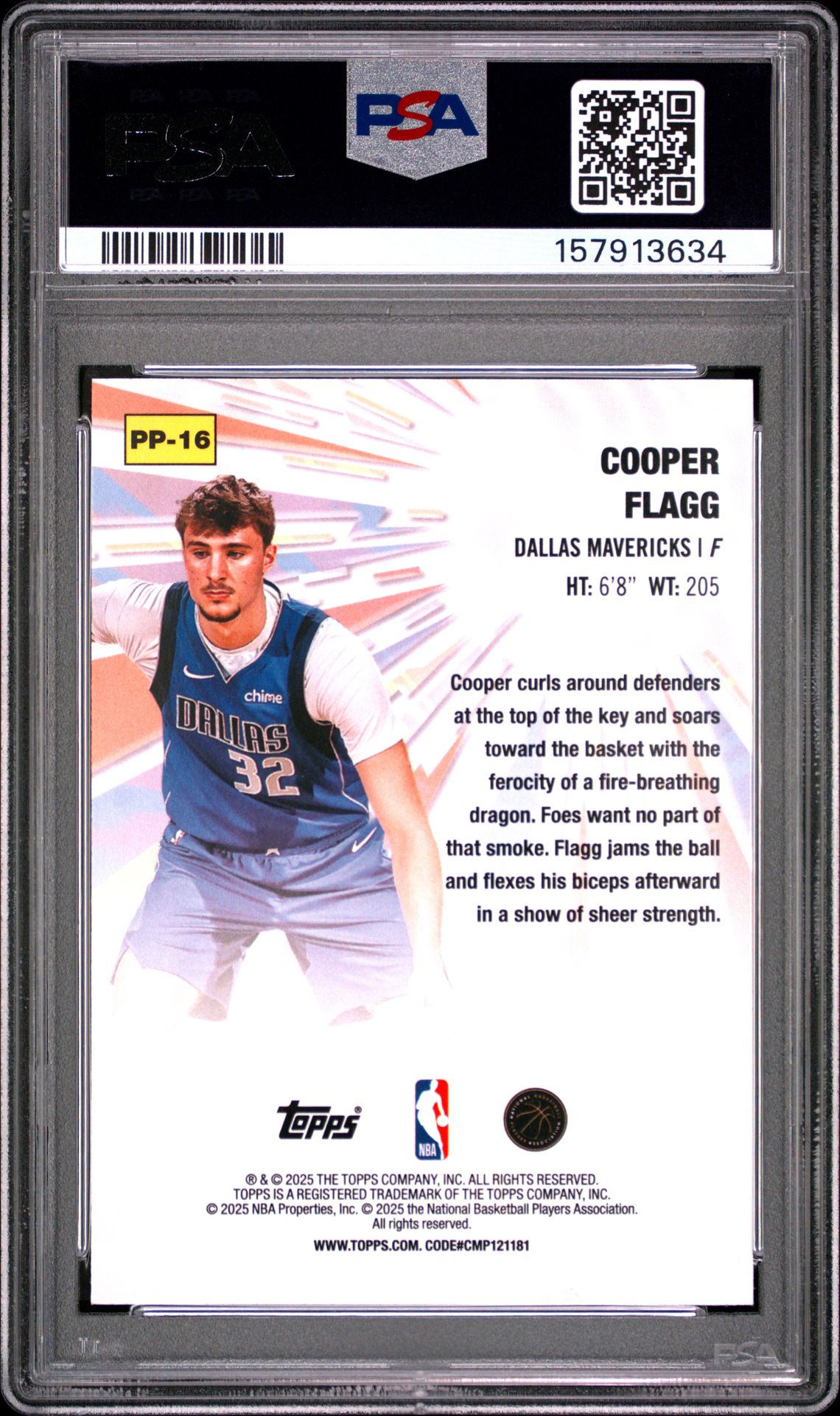 2025 Topps Power Players Cooper Flagg #Pp-16 Mint 9 back