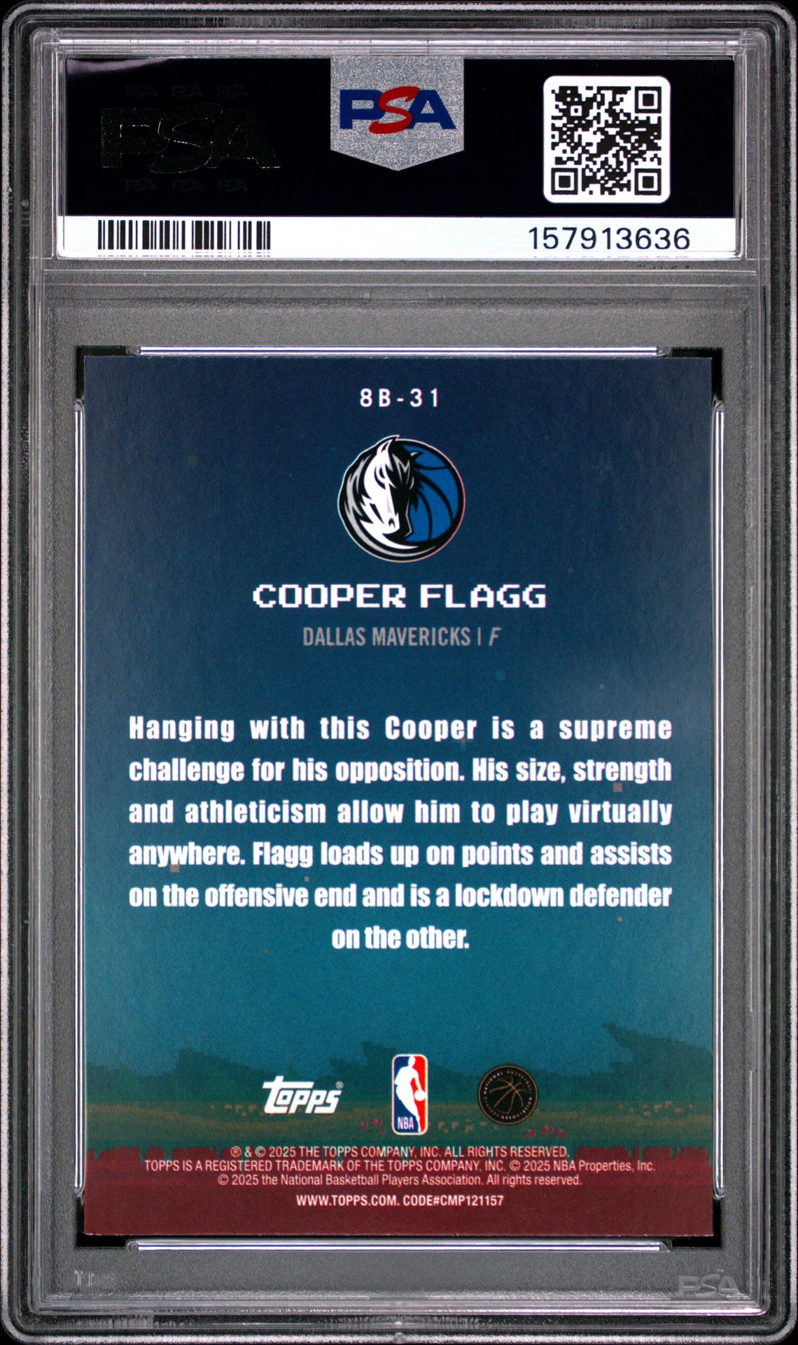 2025 Topps 8 Bit Ballers Cooper Flagg #8B-31 Nm-Mt 8 back