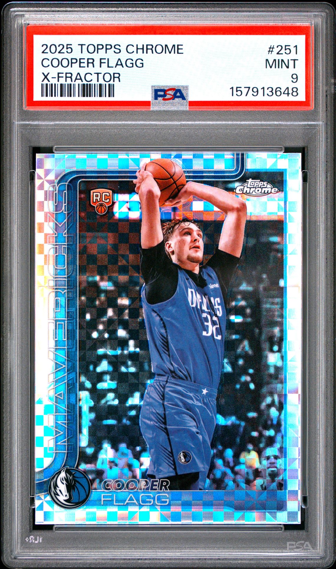 2025 Topps Chrome Cooper Flagg #251 (X-Fractor) Mint 9 front