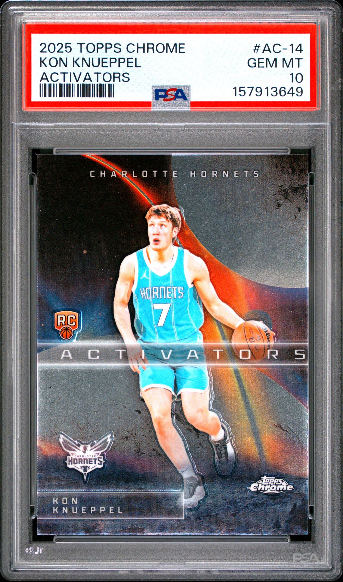 2025 Topps Chrome Activators Kon Knueppel #Ac-14 Gem Mt 10 front