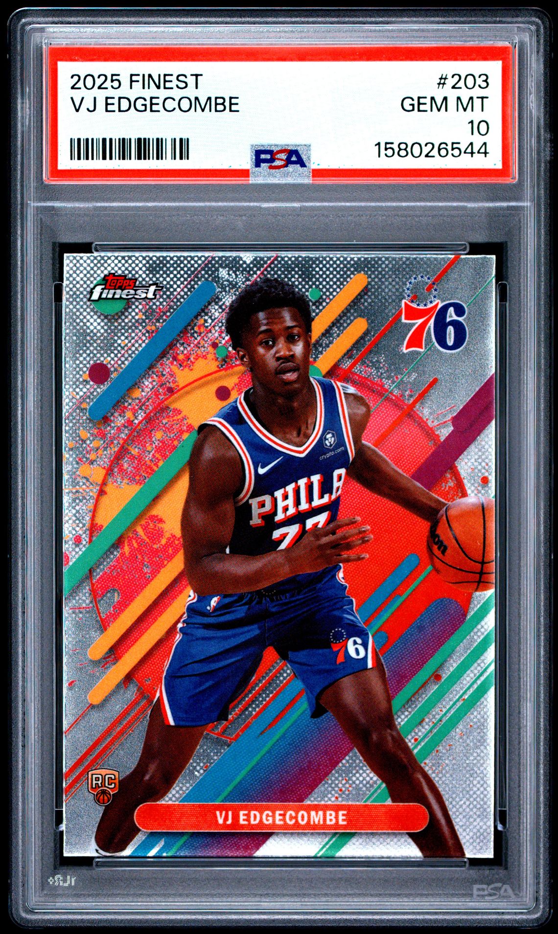 2025 Topps TOPPS FINEST BLUE GEOMETRIC #203 Vj Edgecombe front