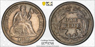 1876-S 10C AU55