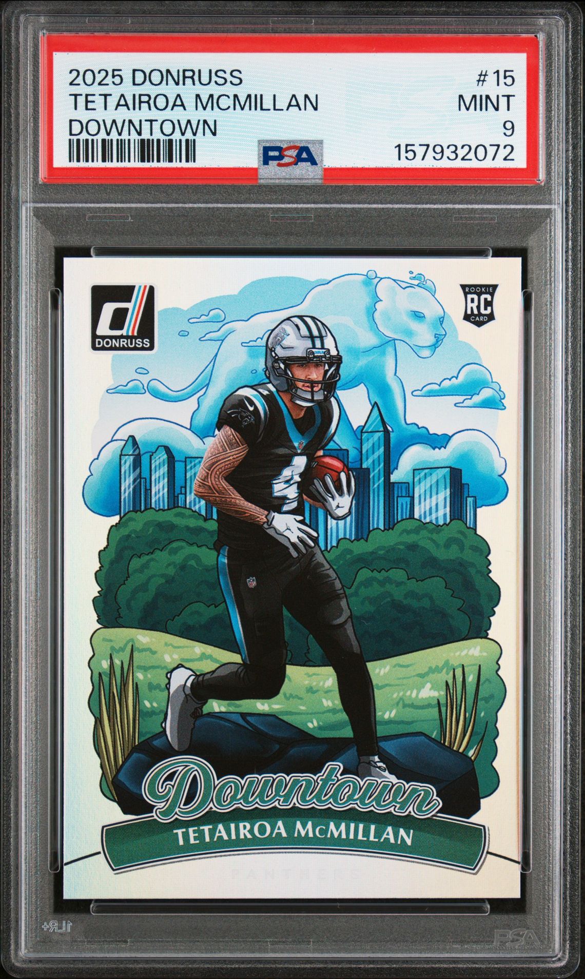 2025 Panini Donruss Downtown Tetairoa Mcmillan #15 Mint 9 front
