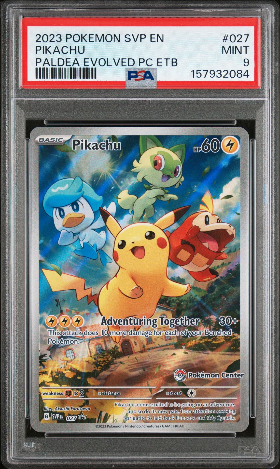 2023 Pokemon Svp En-Sv Black Star Promo Pikachu #027 (Paldea Evolved Pc Etb) Mint 9 front