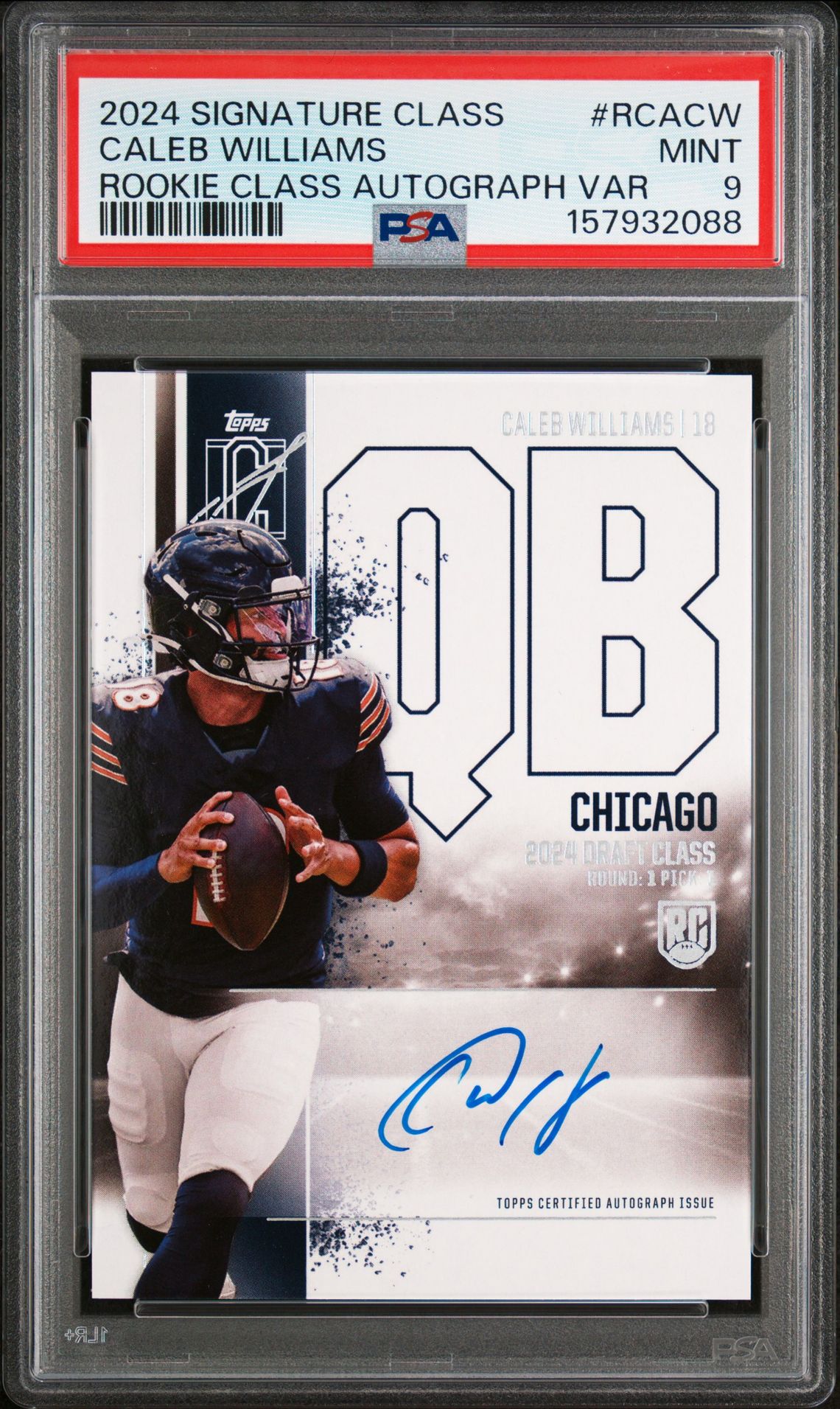 2024 Topps Signature Class Rookie Class Autograph Variation Caleb Williams #Rcacw (Rookie Class Autograph Var) Mint 9 front