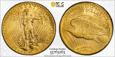 1910-S $20 AU58