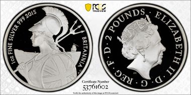 2015 £2 S-BF17 Britannia Ag Nautical Design PR70DCAM