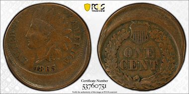1865 1C Fancy 5 VF35BN