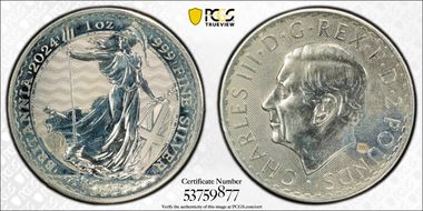 2024 £2 Britannia 1oz Ag Trial of the Pyx MS61
