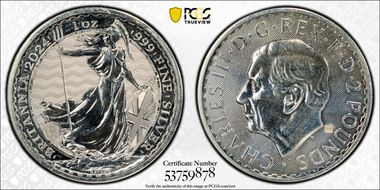 2024 £2 Britannia 1oz Ag Trial of the Pyx MS63