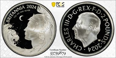 2024 £2 New Britannia 1oz Ag Trial of the Pyx PR65DCAM