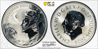 2024 £2 New Britannia 1oz Ag Rev. PR Trial of the Pyx PR65