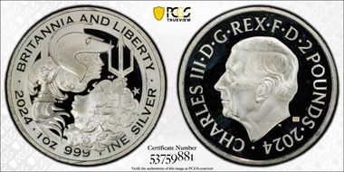 2024 £2 Britannia & Liberty 1oz Ag Trial of the Pyx PR66DCAM