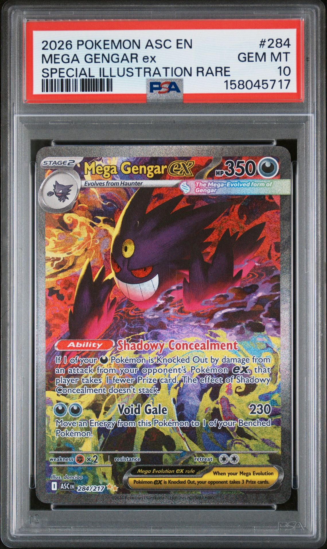 2026 Pokemon Asc En-Ascended Heroes Mega Gengar Ex #284 (Special Illustration Rare) Gem Mt 10 front