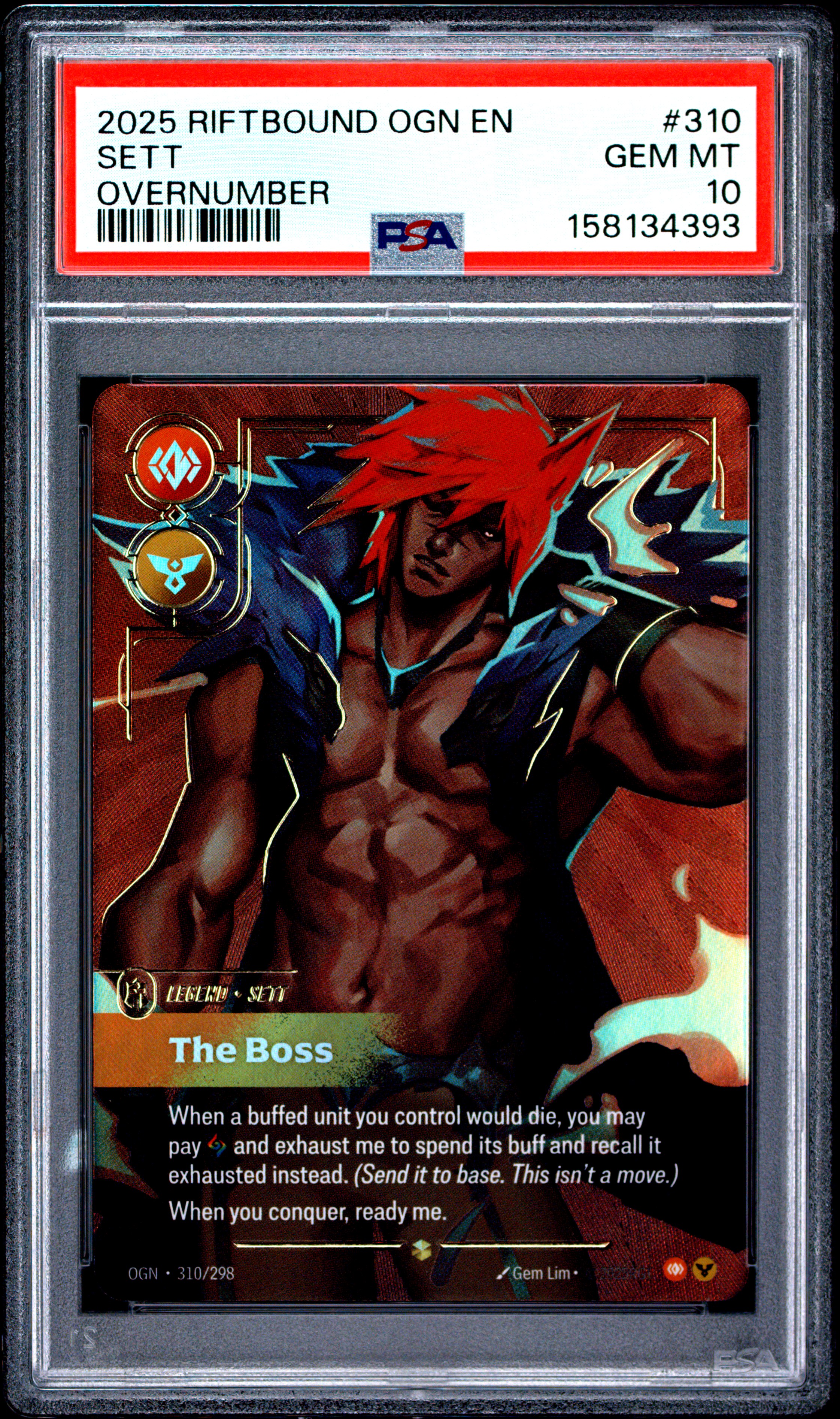 2025 #310 Sett - the Boss PSA 10 Riftbound: League of Legends Ogn-Origins