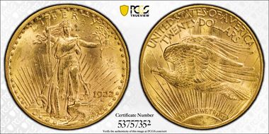 1922-S $20 MS63