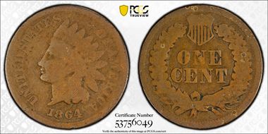 1864 1C Bronze G4BN