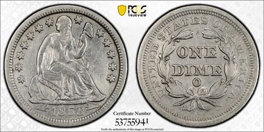 1853-O 10C Arrows N1
