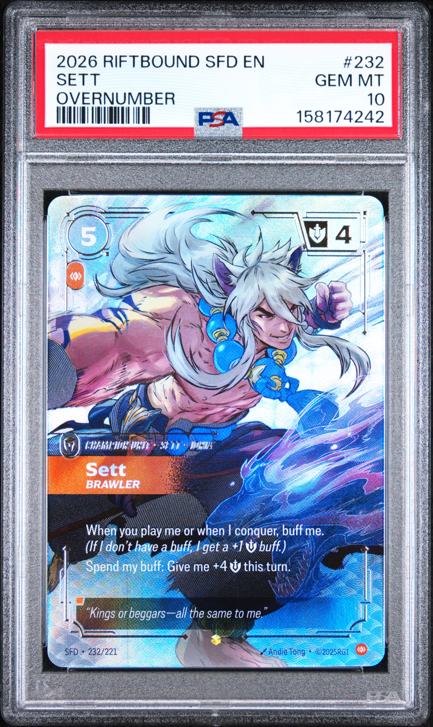 2026 #232 Sett - Brawler PSA 10 Riftbound: League of Legends Sfd-Spiritforged