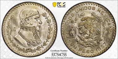 1957-Mo Peso KM-459 MS66