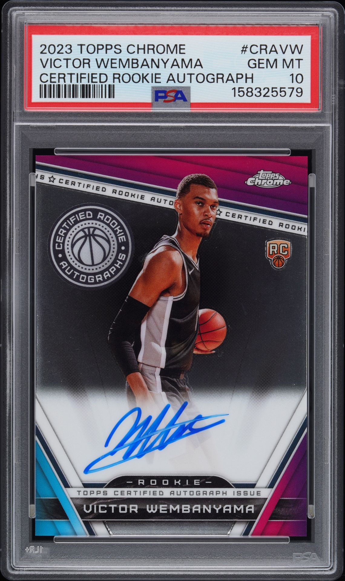 2023 Topps TOPPS CHROME CERTIFIED ROOKIE AUTOGRAPHS #CRAVW Victor Wembanyama front