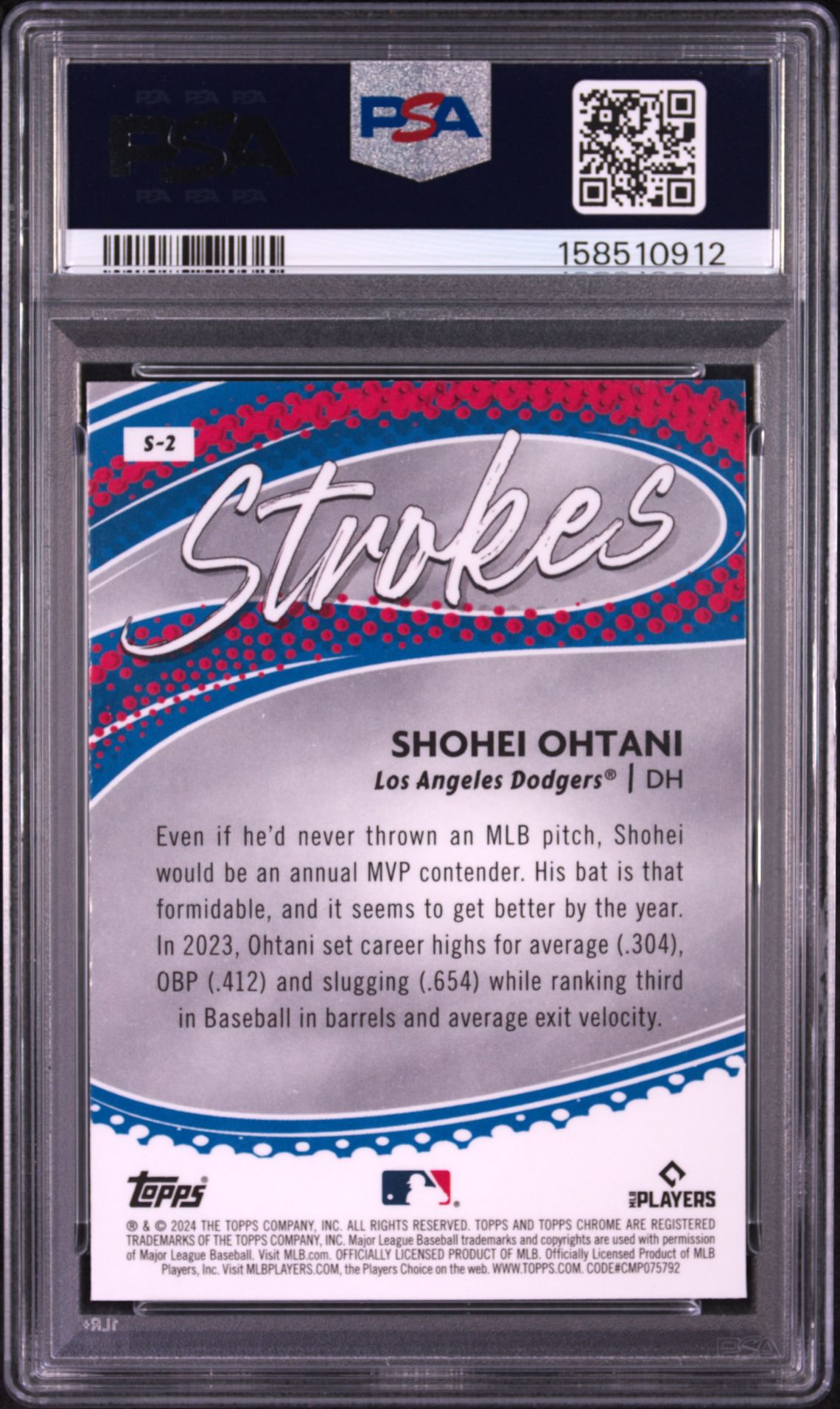 2024 Topps Chrome Strokes Shohei Ohtani #S2 Mint 9 back