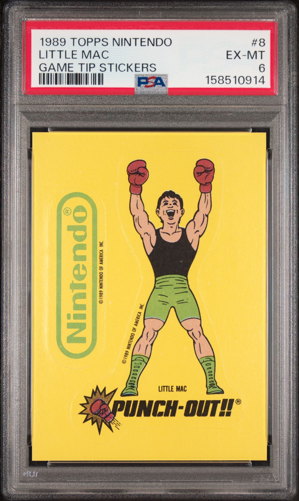 1989 Topps Nintendo Game Tip Stickers Little Mac #8 (Game Tip Stickers) Ex-Mt 6 front