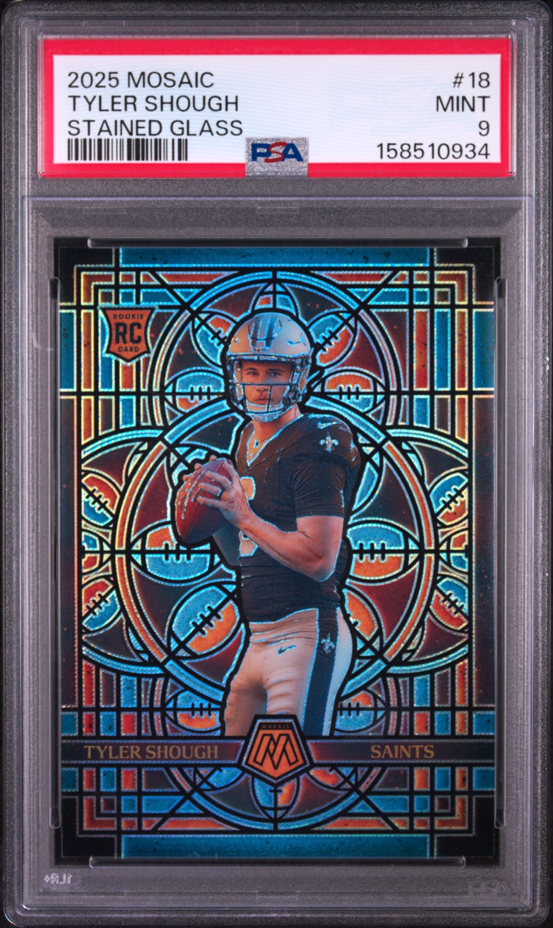 2025 Panini Mosaic Stained Glass Tyler Shough #18 Mint 9 front