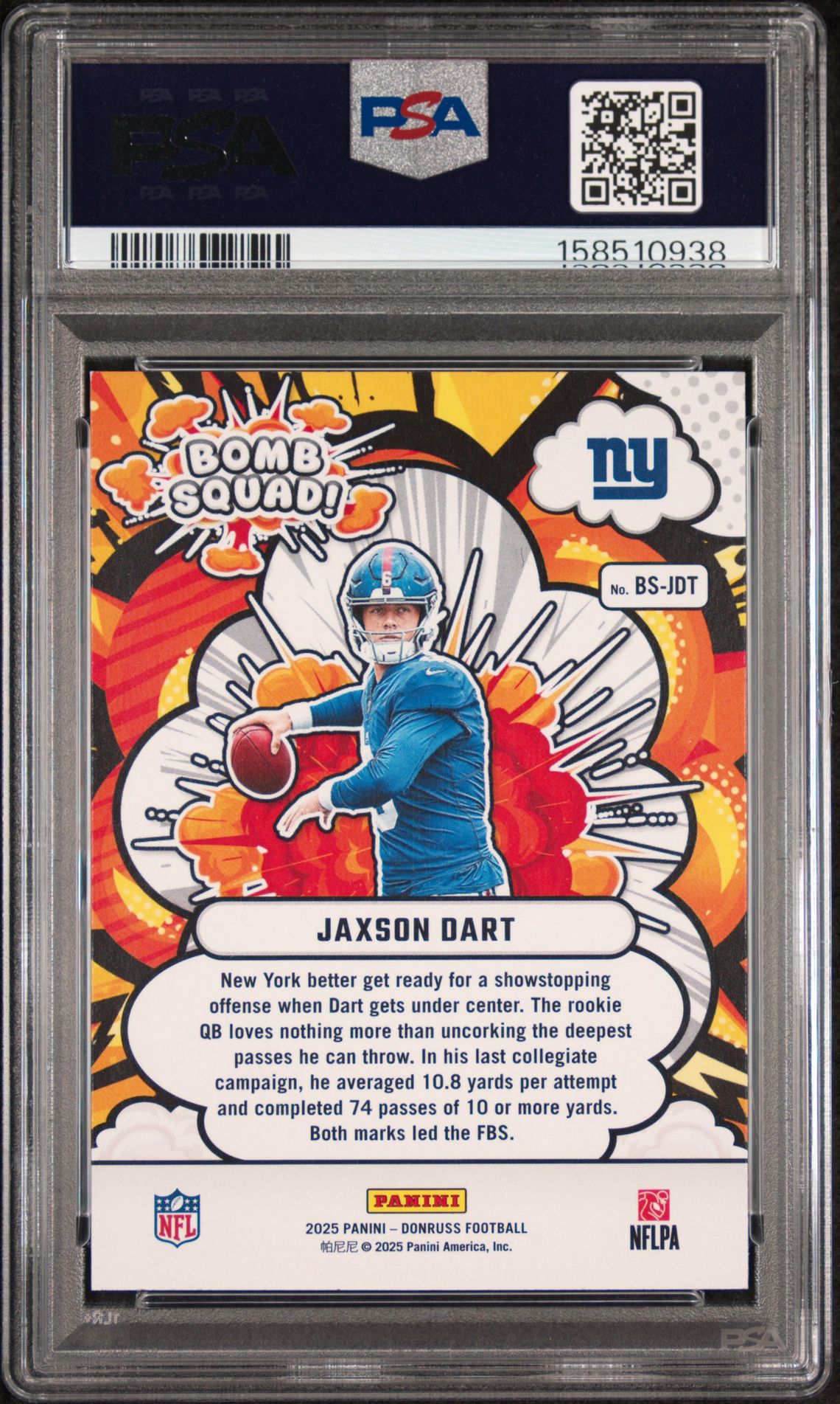 2025 Panini Donruss Bomb Squad Jaxson Dart #Bs-Jdt Mint 9 back