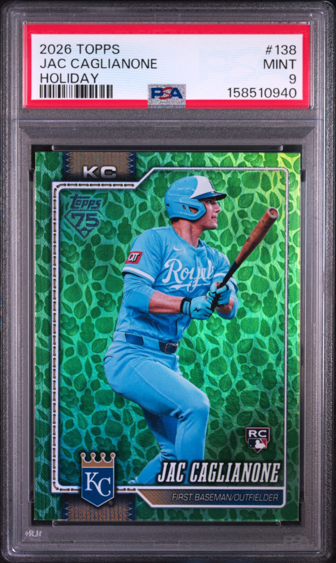 2026 Topps Jac Caglianone #138 (Holiday) Mint 9 front